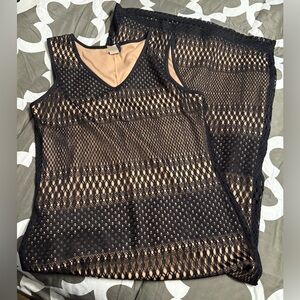 Stylish Black Crochet Vintage Dress. Y2K